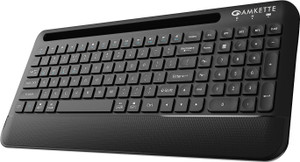 AMKETTE Optimus Pro Max 4 in 1 Bluetooth, Wireless Standard Multi-device Keyboard Compatible with Desktop, Laptop, Tablet, iPad, Mac