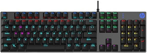 HP GK400F/9C6P9AA Wired USB Standard Gaming Keyboard Compatible with Desktop, Laptop, Mac Mechanical,dust & spill resistant,RGB Backlit Keys,Metal panel,full-size design