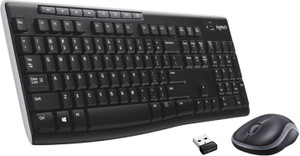 Logitech MK275 Mouse & Keyboard Combo, Spill-resistant Design Wireless Standard Laptop Keyboard Compatible with Desktop, Laptop, Mac