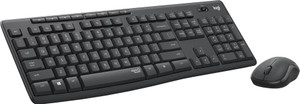 Logitech MK295 Silent Wireless Mouse & Keyboard Combo with SilentTouch Technology Wireless Standard Multi-device Keyboard Compatible with Desktop, Laptop, Mac Full Numpad, Advanced Optical Tracking, Lag-Free Wireless, 90% Less Noise