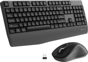 ZEBRONICS Companion 202 Wireless Standard Desktop Keyboard Compatible with Desktop, Laptop, Mac 104 Keys, Copilot AI Key, 12 Multimedia Keys, 1600 DPI, Silent, 4 Buttons