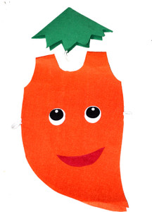 KAKU FANCY DRESSES Carrot Vegetables Costume Cutout with Cap For