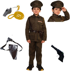 KAKU FANCY DRESSES Indian National Army Costume Soldier Dress For Boys & Girls - 2-3 Years Kids Costume Wear