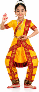 Raj Fancy Dresses Bharatanatyam Costume Set for girls Classical Dance Dress Kids Costume Wear