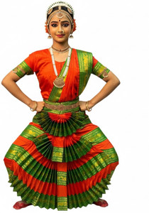 GAURYFANCYDRESS Bharatnatyam Dance Costume For Girls Kids Costume Wear