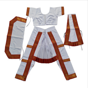 FANCYJET Bharatnatyam Classical Dress for Girls| Dance Costume| White Color Kids Costume Wear