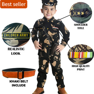 Fancy Steps Army Dress with accessories included belt style1 Kids Costume Wear