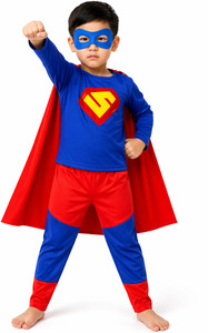 Raj Fancy Dresses Superman / Superhero Kids Costume Dress Role Play Boys & Girls 3 to 4 Years Kids Costume Wear