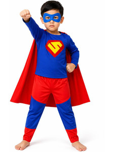 Raj Fancy Dresses Superman / Superhero Kids Costume Dress Role Play Boys & Girls 3 to 4 Years Kids Costume Wear