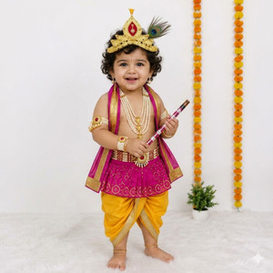 Raj Costumes krishan ji kanha dress for Kids Boys Girls Janmashtami Set Kids Costume Wear