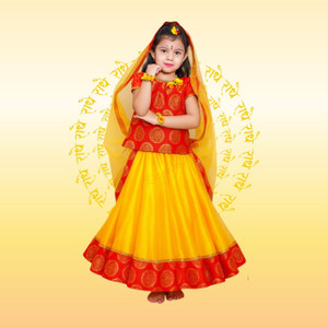Aavashyak Radha Dress for Kids | Lehenga Dupatta Set for Girls Kids Costume Wear