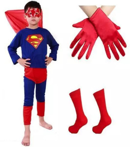 Fancy Steps Superman Dress with gloves and socks Kids Costume Wear
