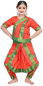 NATKHATdress Bharatanatyam Kids Costume Wear