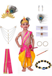 Raj Fancy Dresses Raj Fancy Dresses Krishna Dress for Kids 3 Year, Janmashtami Jewellery Kids Costume Wear