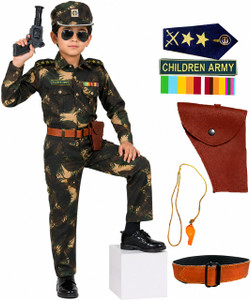 Zentlyte Army Dress with accessories included belt style3 Kids Costume Wear