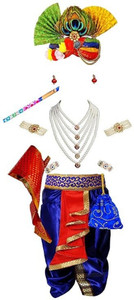 SHRI VALLABH Little Baby Krishna Dress for Kids Boys Girls Janmashtami costume Set Kids Costume Wear