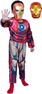 Aditya Fashion World Iron Man Dress for kids with Mask Kids Costume Wear Muscle Costume Kids Costume Wear