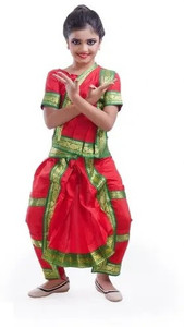 ShopGlobal Bharatanatyam Dance Dress Set Kids Costume Wear