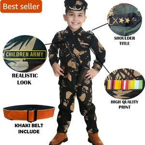 fancydressworld Army Dress with accessories included belt style2 Kids Costume Wear