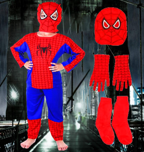 fancydressworld spiderman dress with gloves and socks for kids Kids Costume Wear