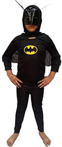 KAKU FANCY DRESSES Bat Superhero Costume For Boys, Theme Party Dress - Black, 3-4 Years Kids Costume Wear