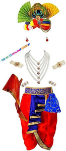 SHRI VALLABH Little Baby Krishna Dress for Kids Boys Girls Janmashtami Set of 13 items Kids Costume Wear