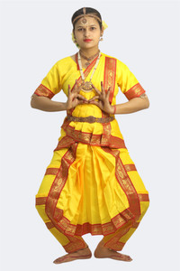 TWINKLE TOTS Bharatanatyam Classic Fit Dress For Girls Kids Costume Wear