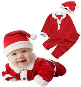 SDDFashionVilla Santa Claus Costume Dress Kids Christmas Costume-0 to 3 month Kids Costume Wear