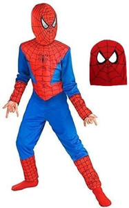 KAKU FANCY DRESSES Spiderman Super Hero Costume, Theme Party, Superhero Dress, 7-8 Years Kids Costume Wear