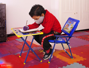 snehatoys MAMATOYSTABLECHAIRBLUE05 Metal Desk Chair