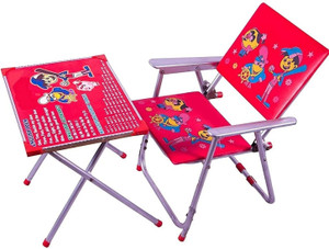 CHUNKY'S Attractive Foldable Study Table with Chair 1 to 5 Years Kids Metal Desk Chair