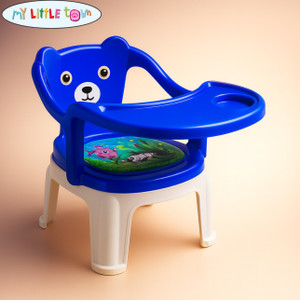 MY LITTLE TOWN Kids Feeding Chair Dark Blue | Whistling Cushioned Chair | Toddler chair Plastic Chair