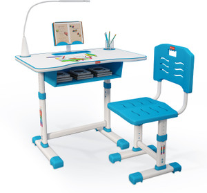 StarAndDaisy Multifunctional Kids Study Table Chair Set with LED Light Plastic Desk Chair Metal Desk Chair