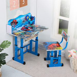 MY LITTLE TOWN Kids & Chair with Adjustable Height (Blue) Engineered Wood Study Table