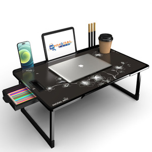 KHODAL ARTH BLACK FLOWER US BIDING Engineered Wood Study Table