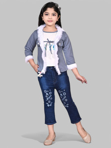 Litikit Fashion Girls Party(Festive) Top Jeans