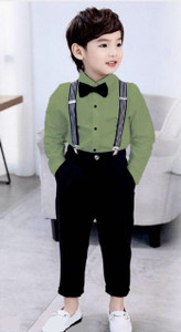 ULTRINA Boys Party(Festive) Shirt Pant, Bow Tie, Suspenders