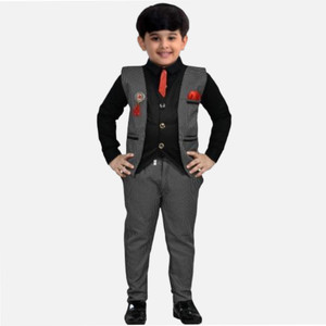 Paryushnam Boys Party(Festive) Shirt Pant, Waistcoat, Tie, Dress