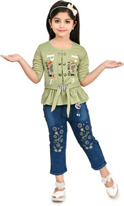 JIYAN FASHION WORLD Girls Casual Top Jeans