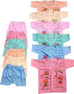 शाइनिंग 4 छोटे बच्चे और छोटी बच्ची कैज़ुअल टी-शर्ट शॉर्ट्स