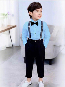 ULTRINA Boys Party(Festive) Shirt Pant, Bow Tie, Suspenders