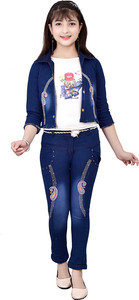 Arshia Fashions Girls Party(Festive) Top Jeans