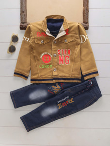I G CREATION Boys & Girls Casual Jacket Jeans, T-shirt