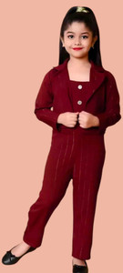 S K MAHIR FASHION Girls Party(Festive) Top Pant, Jacket