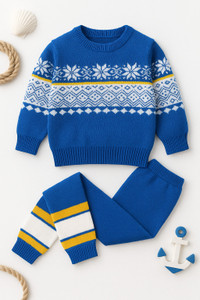 Vaidahee Baby Boys & Baby Girls Casual Sweater Pyjama