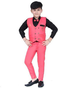 Adinath CollectionHub Boys Festive & Party, Wedding, Wedding Shirt, Waistcoat and Pant Set