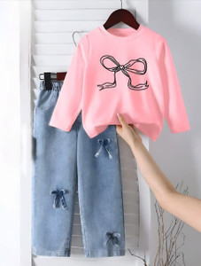 SIDDHIVINAYAKH Baby Girls Casual Top Jeans