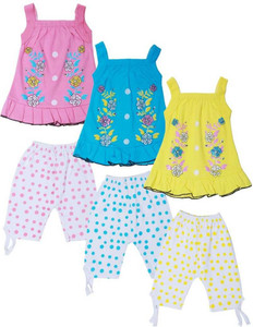 Shyamcollections Baby Girls Party(Festive) Top Capri