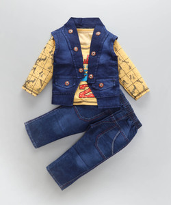 Ajmer Dresses Baby Boys & Baby Girls Casual T-shirt Jeans
