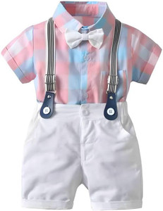 KAYRA CREATION Baby Boys Party(Festive) Shirt Shirt, Shorts, Suspenders, Bow Tie